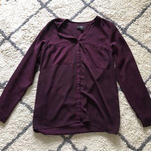 Eggplant purple over sized blouse